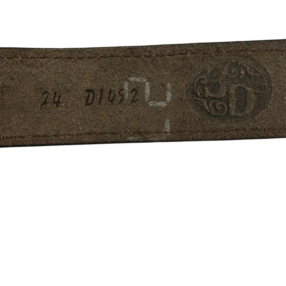 3D Belt Company Youth Western Leather Belt Size 24 Brown Silver Buckle